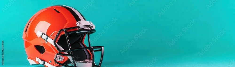 Football helmet with bold colors flat design side view energetic theme cartoon drawing vivid Football helmet with bold colors flat design side view energetic theme cartoon drawing vivid