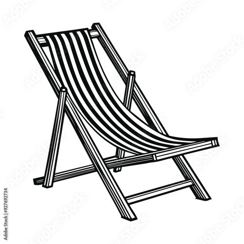 Beach chair silhouette vector illustration