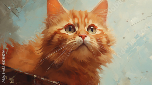 Portrait of an Adorable Orange Cat photo