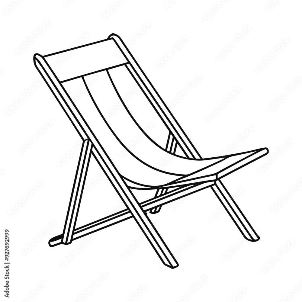 Beach chair silhouette vector illustration Beach chair silhouette vector illustration