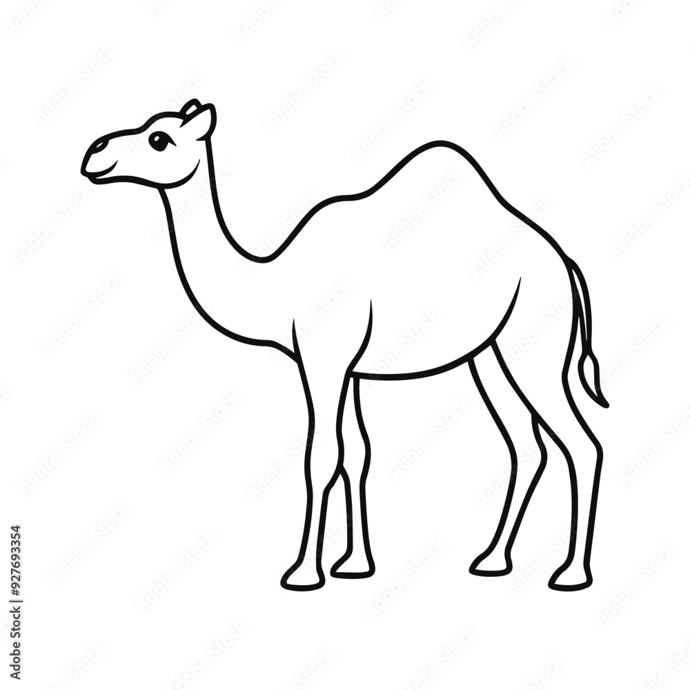 camel silhouette vector illustration, line art, outline camel silhouette vector illustration, line art, outline