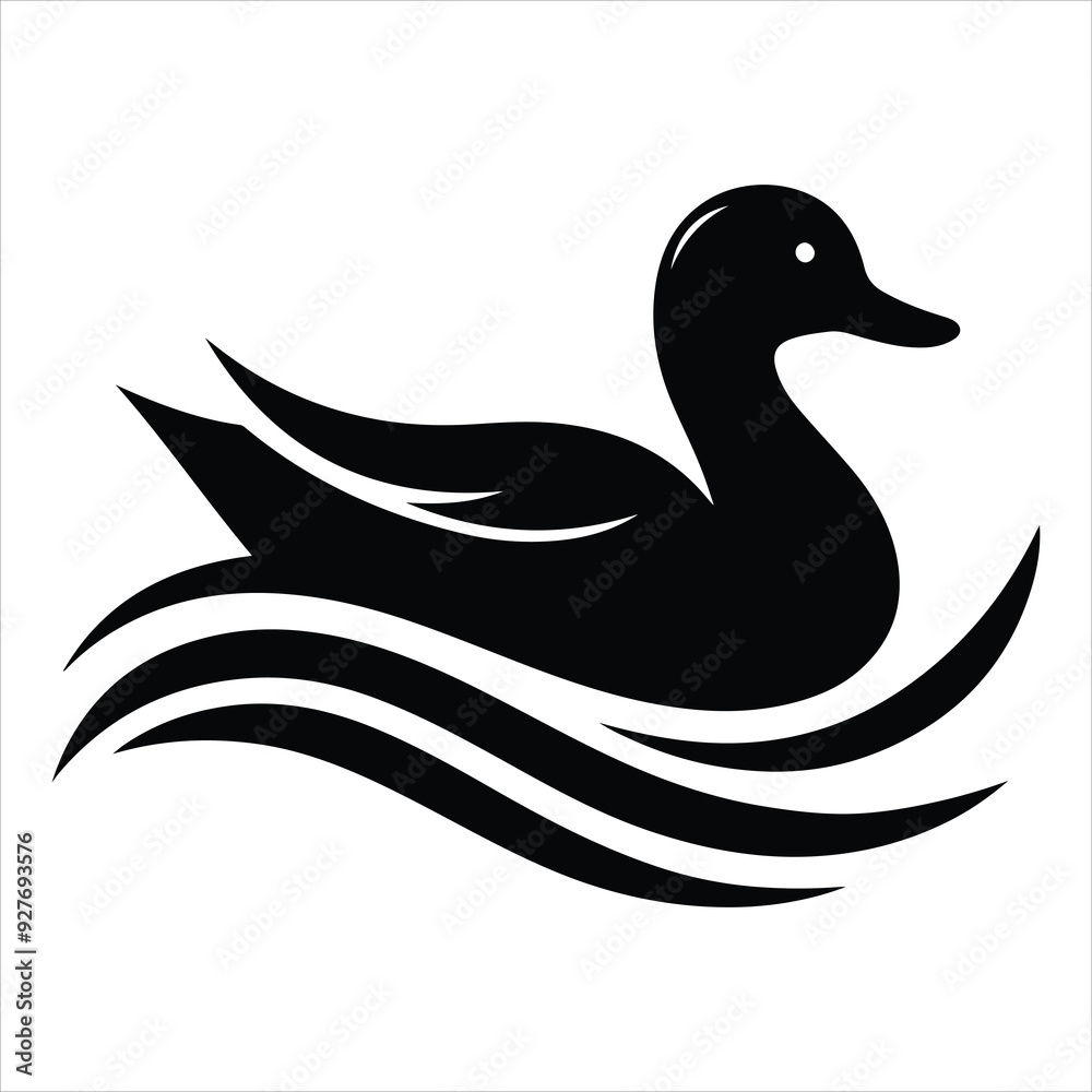 Silhouette Of A Duck On A White Background, Vector Illustration, Silhouette Illustration, Duck Illustration, Silhouette Drawing Silhouette Of A Duck On A White Background, Vector Illustration, Silhouette Illustration, Duck Illustration, Silhouette Drawing