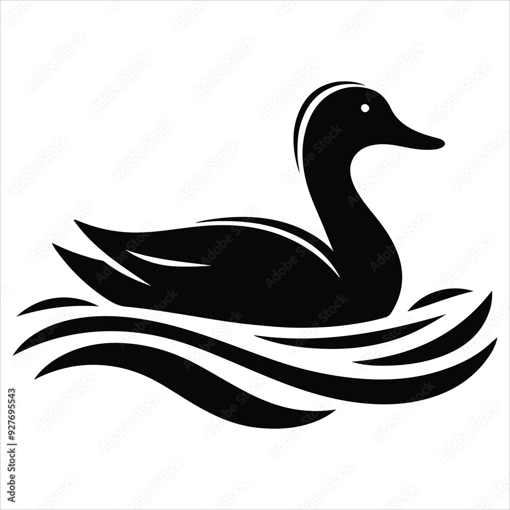 Silhouette Of A Duck On A White Background, Vector Illustration, Silhouette Illustration, Duck Illustration, Silhouette Drawing Silhouette Of A Duck On A White Background, Vector Illustration, Silhouette Illustration, Duck Illustration, Silhouette Drawing
