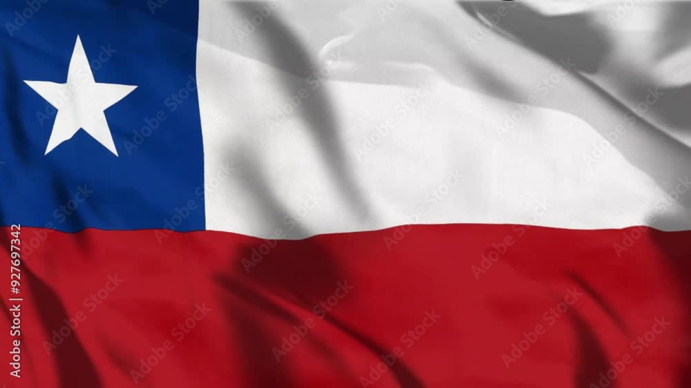 Animation Chile Flag, Chile Flag Waving, Flag Motion Graphics, Flag of Chile, Chile National Flag Animation Video, Chile Flag Background