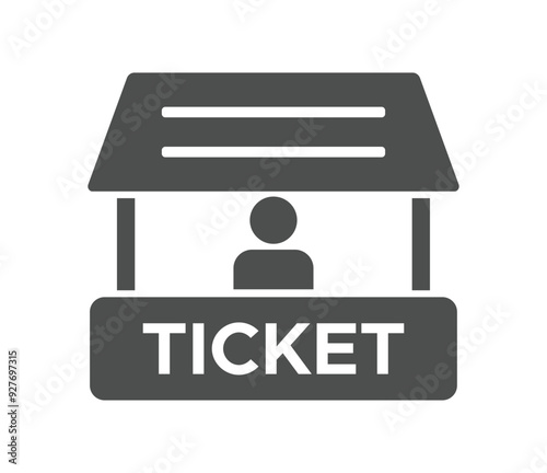 Ticket booth vector icon designs set