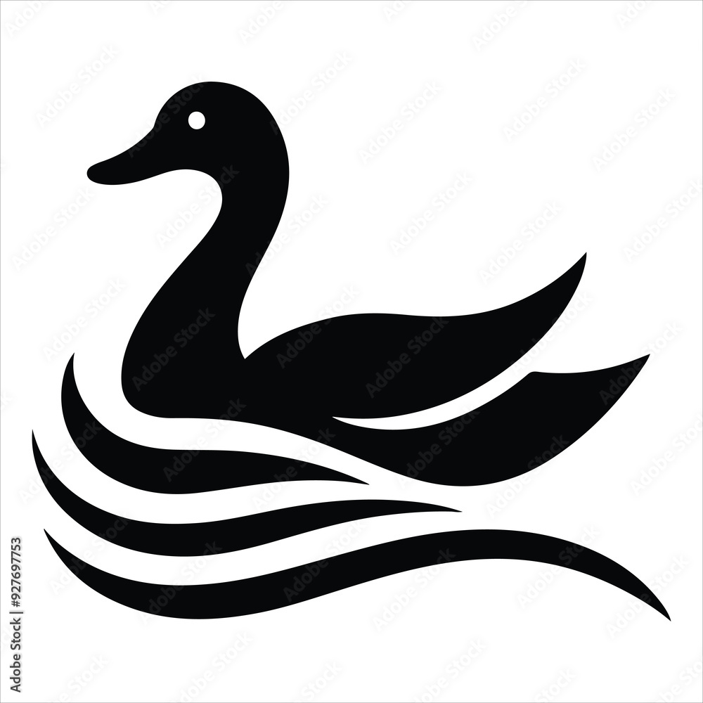 Silhouette Of A Duck On A White Background, Vector Illustration, Silhouette Illustration, Duck Illustration, Silhouette Drawing Silhouette Of A Duck On A White Background, Vector Illustration, Silhouette Illustration, Duck Illustration, Silhouette Drawing