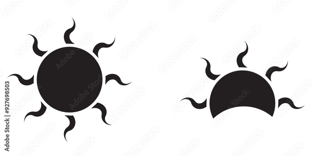 Sun and Moon icon, vector. Moon and stars silhouette. Sun and moon flat icon. Shining Sun and crescent Moon. Vector Illustration. Sun and Moon icon, vector. Moon and stars silhouette. Sun and moon flat icon. Shining Sun and crescent Moon. Vector Illustration.