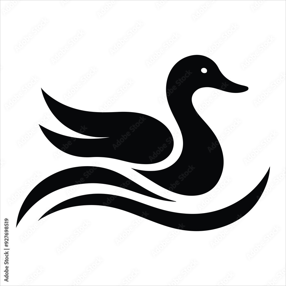 Silhouette Of A Duck On A White Background, Vector Illustration, Silhouette Illustration, Duck Illustration, Silhouette Drawing Silhouette Of A Duck On A White Background, Vector Illustration, Silhouette Illustration, Duck Illustration, Silhouette Drawing