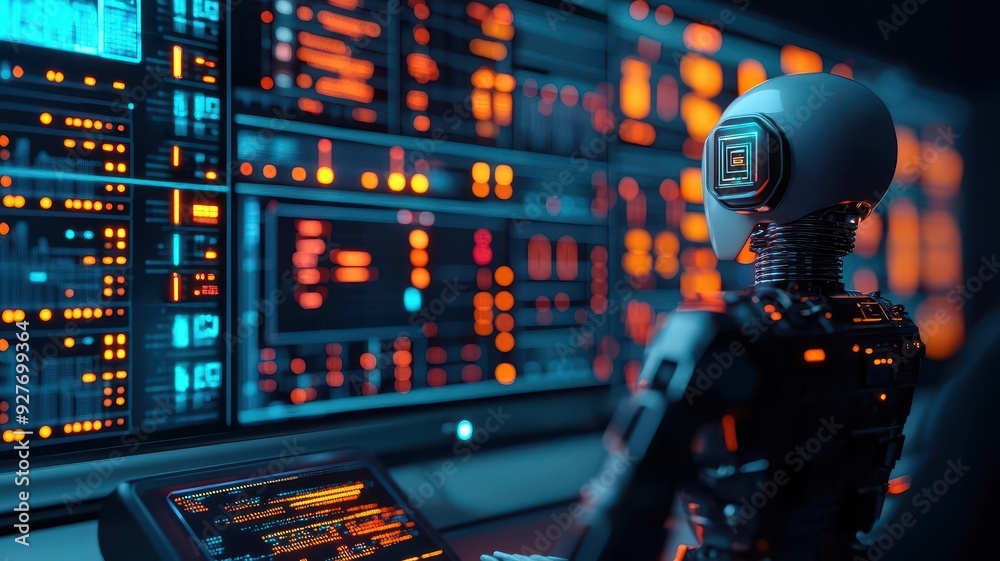 Tiny AI gadgets on a futuristic workstation, glowing screens, illustration Tiny AI gadgets on a futuristic workstation, glowing screens, illustration
