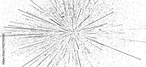 Circular starburst explosion texture. Distressed uneven grunge background. Abstract vector illustration. Overlay to create interesting effect and depth. Isolated on white background.