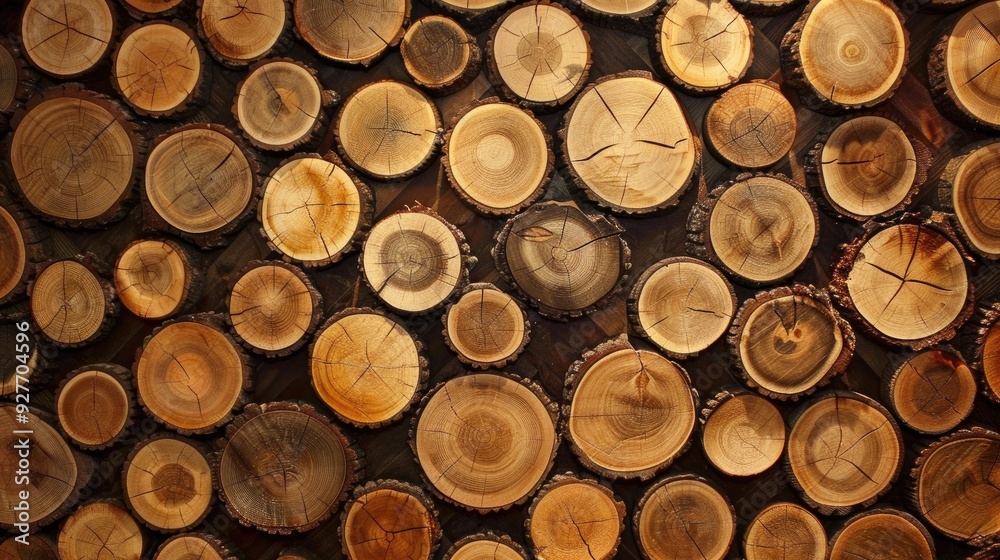 Log wall creates organic pattern Log wall creates organic pattern