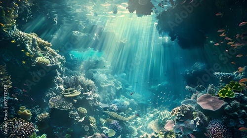 atoll with an abundance of colorful corals