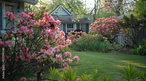 Lovely pink blooms in the yard