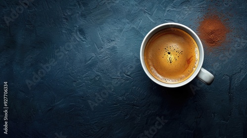 Morning Espresso Coffee on Dark Background