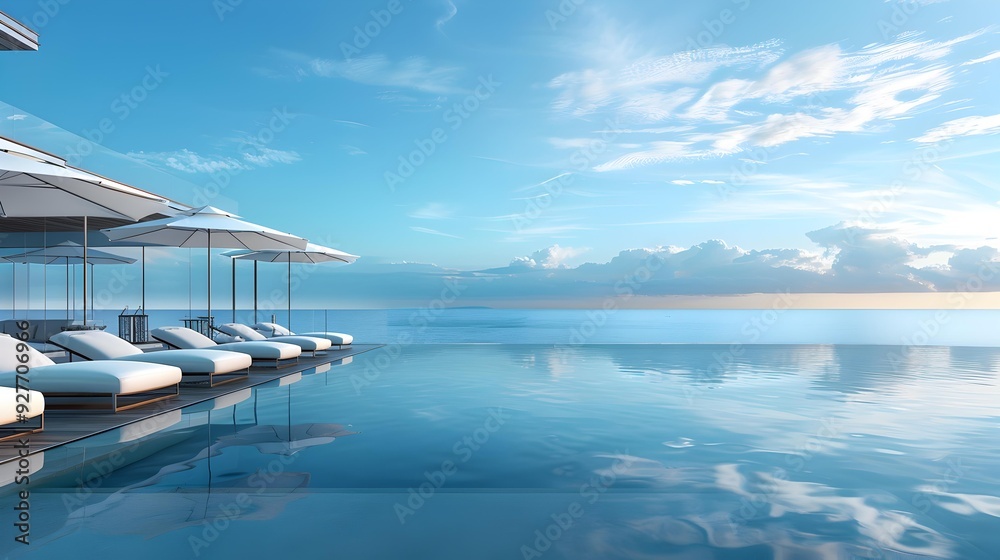 Fototapeta premium The pool overlooks the sea