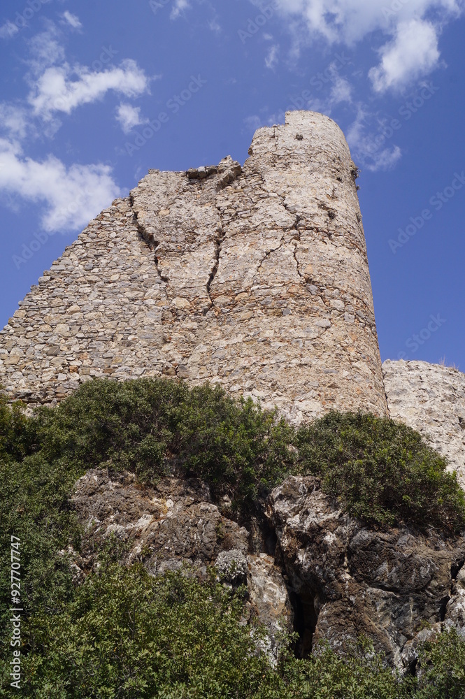 Fototapeta premium Castle of AsklipioBastion of the medieval castle in the village of Asklipio in the southern side of Rhodes, Greece