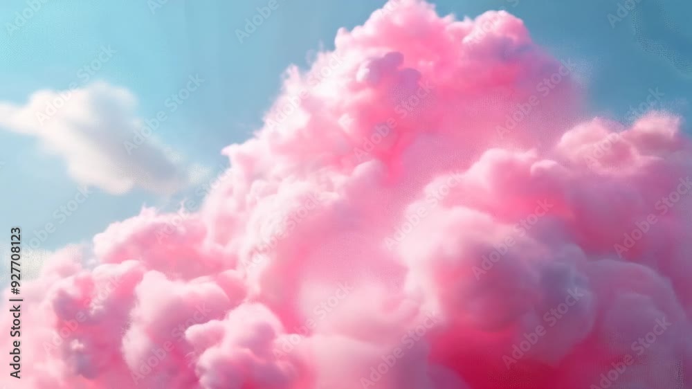 Dreamy Pink Cotton Candy Clouds Floating in Blue Sky Dreamy Pink Cotton Candy Clouds Floating in Blue Sky