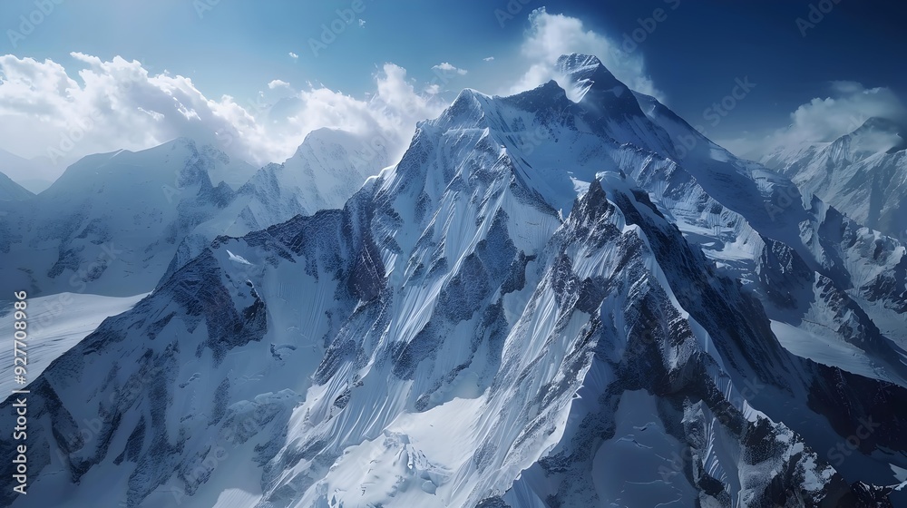 The magnificent peaks are surrounded by icy plateaus The magnificent peaks are surrounded by icy plateaus