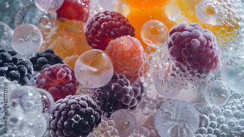 Fototapeta Naklejka Na Ścianę i Meble -  Gastronomy molecular freezing to create unusual textures