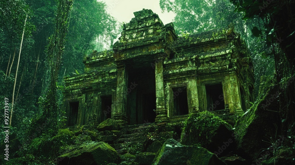 Stone building in forest Stone building in forest