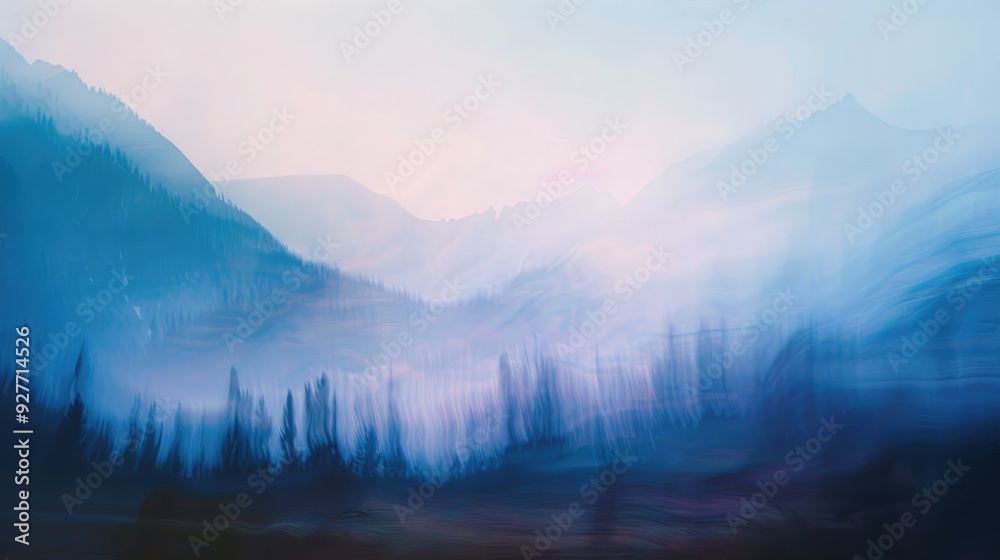 Naklejka premium Nature in mountain blur photograph