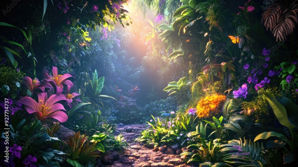 Obraz premium Jungle Flower Pathway