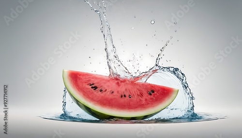 Red watermelon with splash of water5 photo