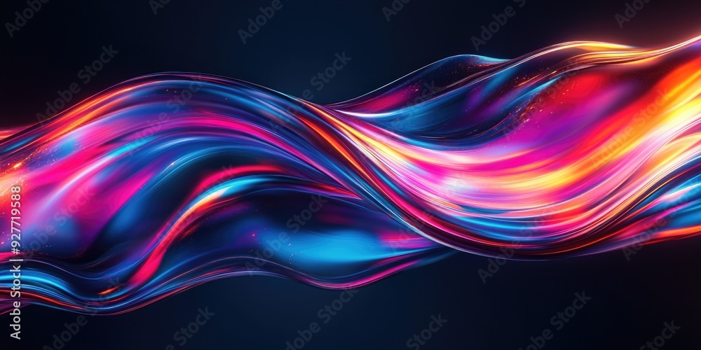 Colorful Liquid Wave Black Background Colorful Liquid Wave Black Background