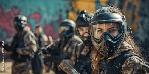 Group in gas masks