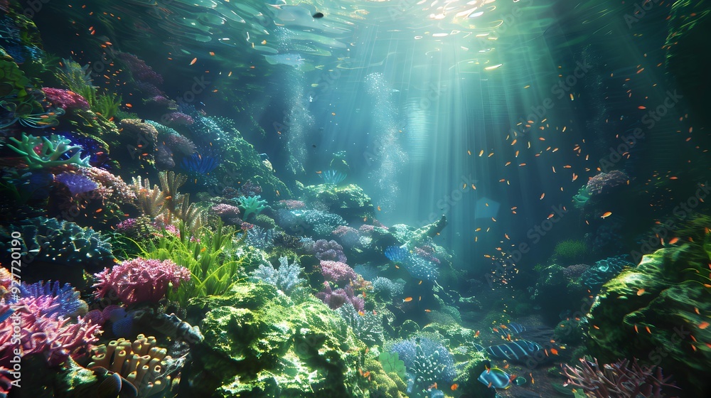 Fototapeta premium Magnificent nature reserve with coral reefs its underwater