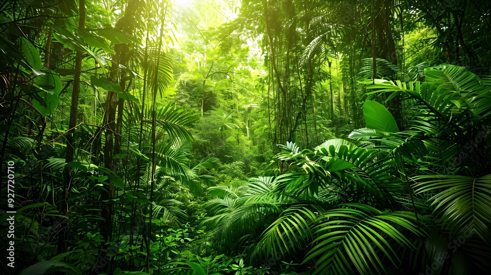 Amazon tropical greenery creating a dense canopy creates image Amazon tropical greenery creating a dense canopy creates image