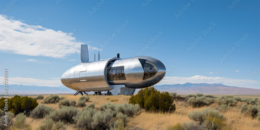 A ultra modern house built form airplane parts A ultra modern house built form airplane parts