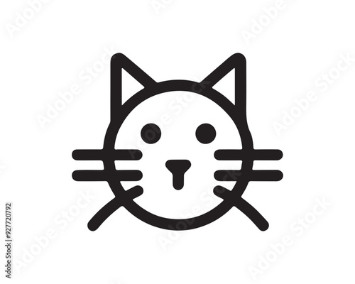 Cat logo design icon symbol vector template. Silhouette cat