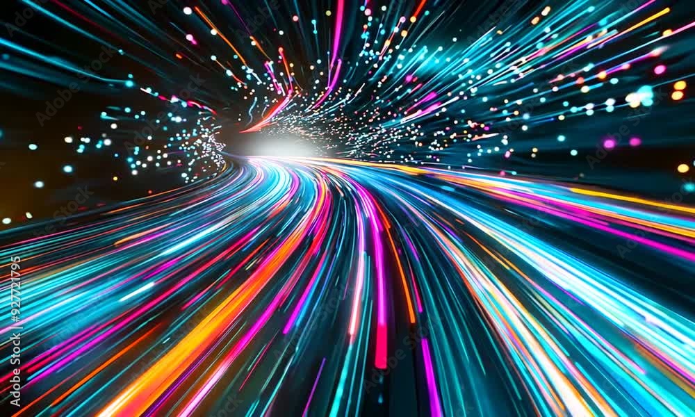 Abstract Light Trails, Speed and Motion, Digital Art Abstract Light Trails, Speed and Motion, Digital Art