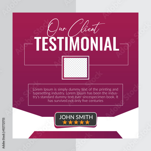 corporate and minimalistic business client  feedback testimonial design