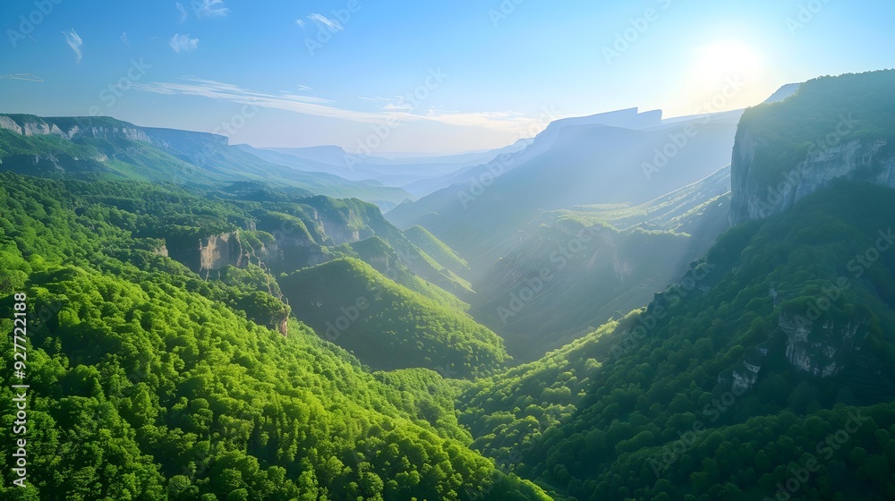 Naklejka premium Canyon a deep canyon at the foot picture