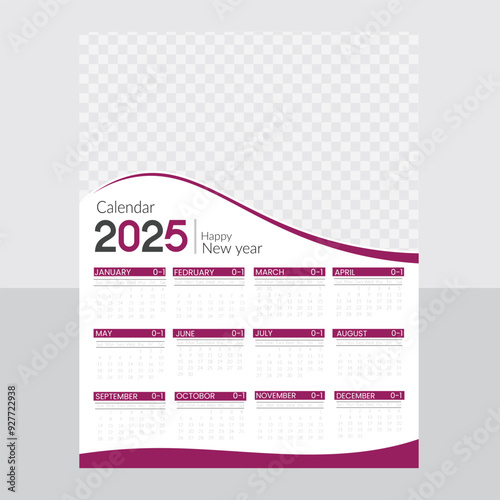 corporate and minimalistic calendar design 2025