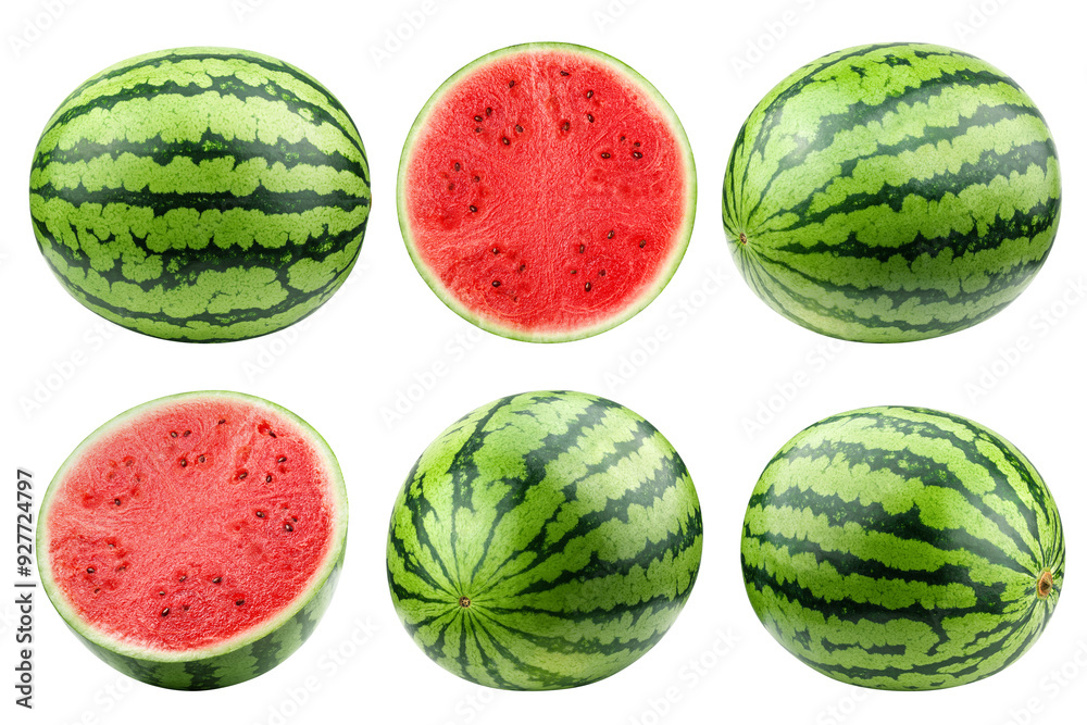 Watermelon isolated on white background, full depth of field Watermelon isolated on white background, full depth of field