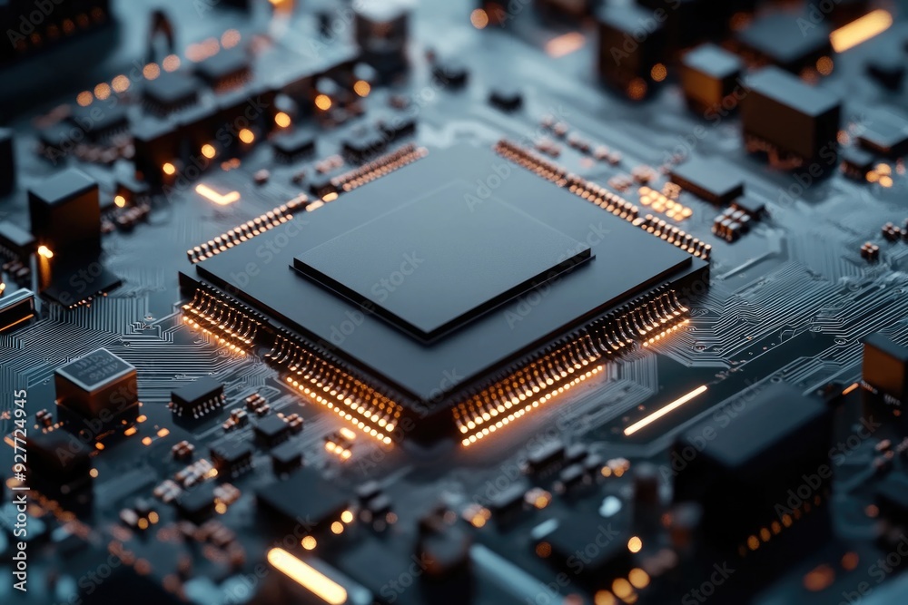 Computer Chip on Motherboard Computer Chip on Motherboard