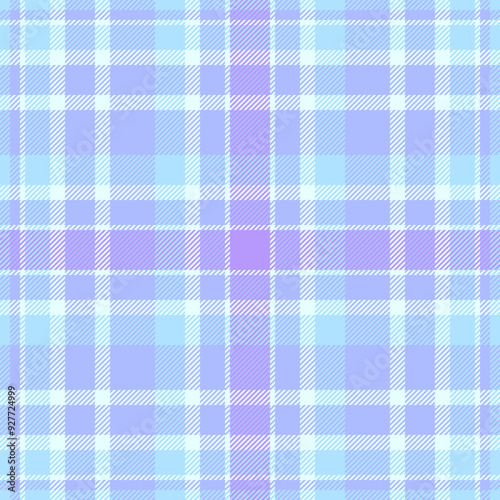 Mature fabric background seamless, printout vector textile check. Worn tartan texture pattern plaid in blue and cyan colors.
