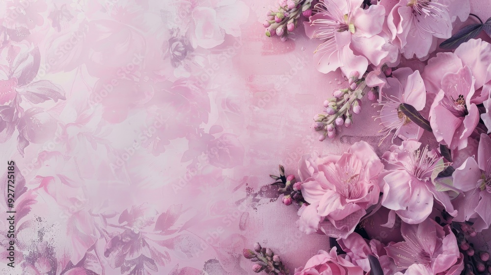 Pastel Pink Floral Background for Message Placement Pastel Pink Floral Background for Message Placement