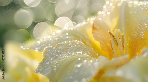 Bell delicate decorated with drops of dew img photo