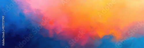 Vivid Abstract Gradient of Warm and Cool Colors in a Watercolor Style