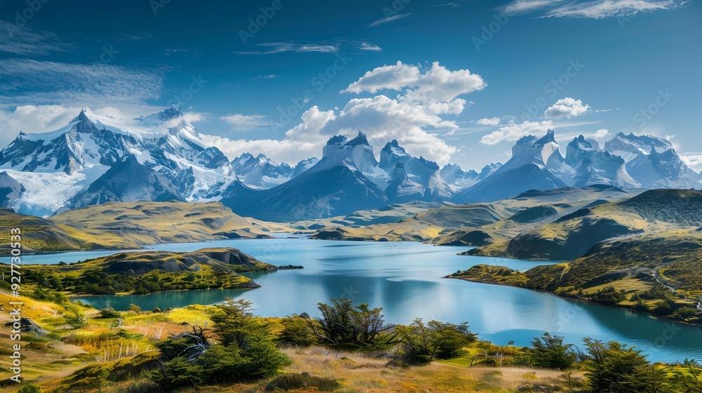 Fototapeta premium The landscape of patagonia with its ridges