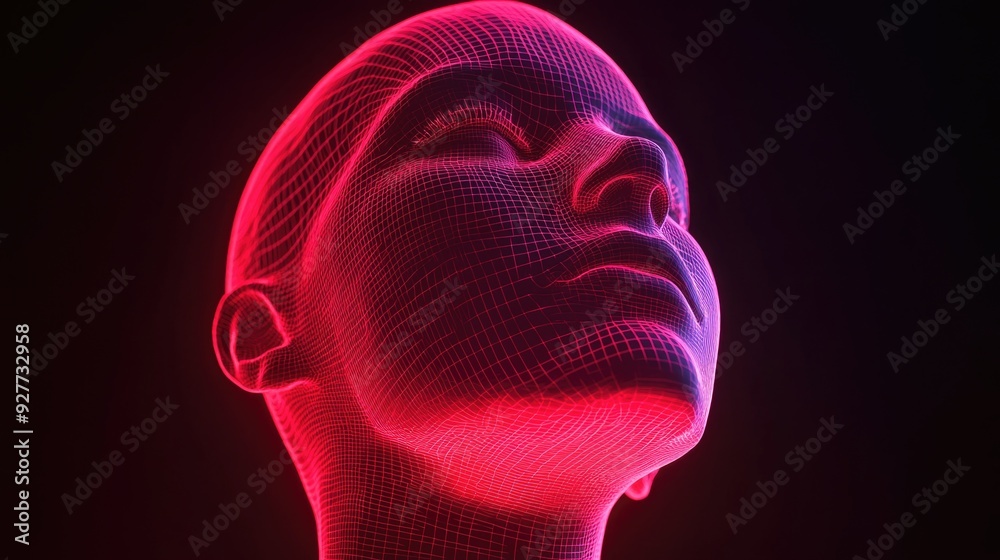 Obraz premium Red light on person's head