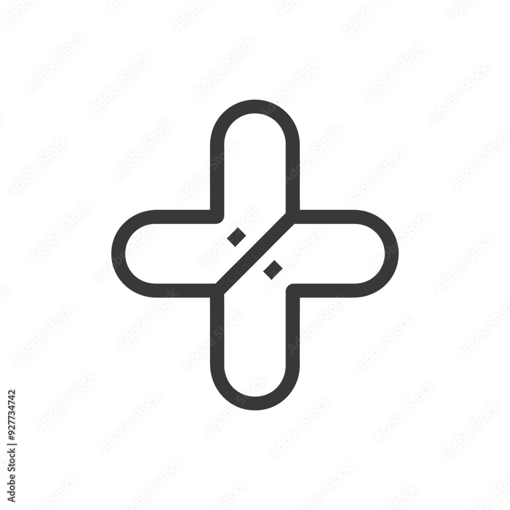 Abstract Plus Symbol with Intersecting Lines Abstract Plus Symbol with Intersecting Lines