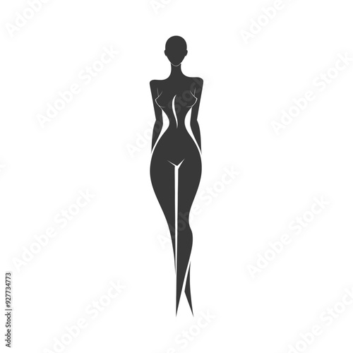 Abstract Silhouette of a Woman with a Slim Figure