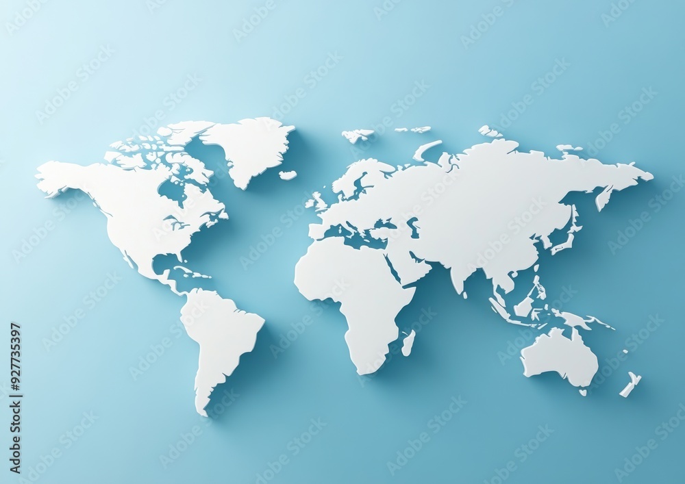 3D World Map with Global Network and Connectivity 3D World Map with Global Network and Connectivity