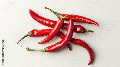 Red chili peppers on white background