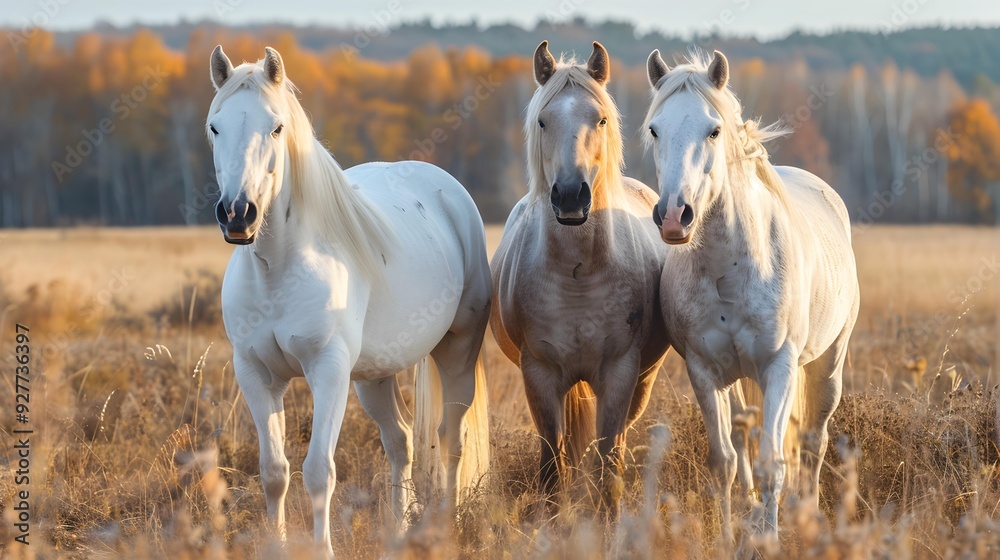 Obraz premium American cream horses with their characteristic light coloring image